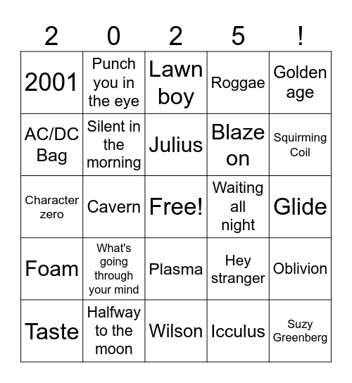 Trish MSG Bingo Card