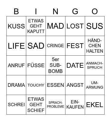 HANJO BINGO OMG Bingo Card