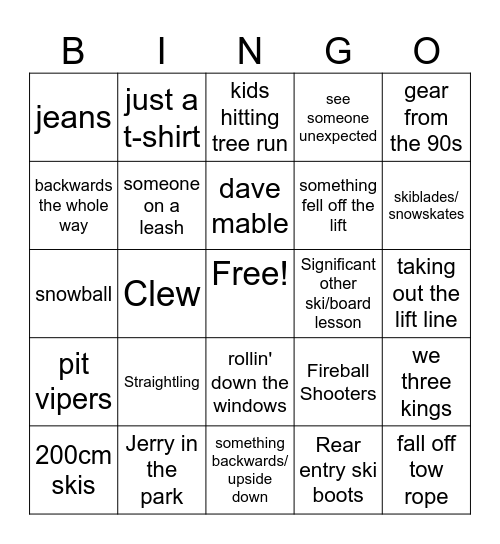 Seven Toaks Bingo Card