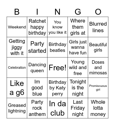 Birthday Bingo Card