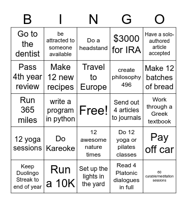 2025 Bingo Card