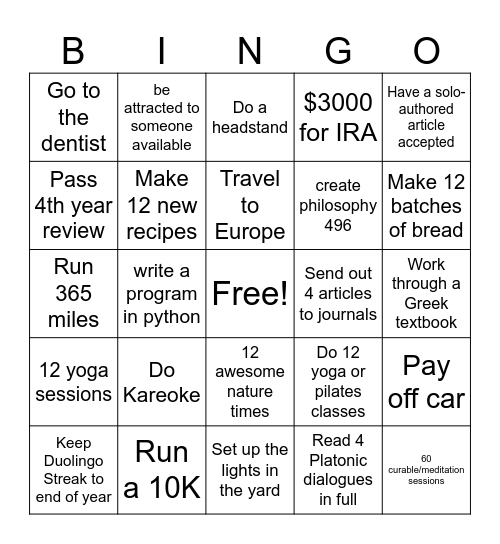 2025 Bingo Card