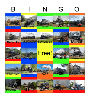 Puffing Steam Enthusiasts Bingo Card