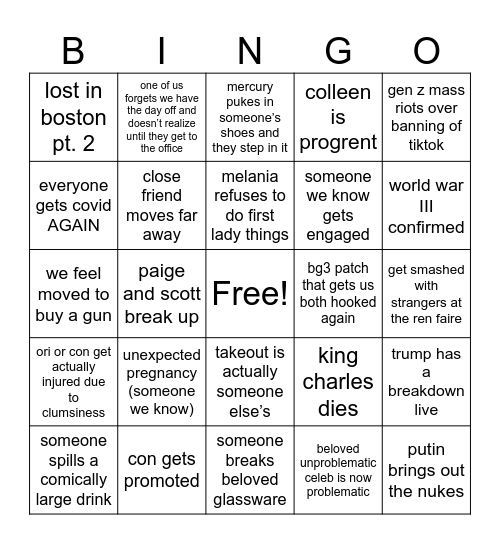 2025 bingo card Bingo Card