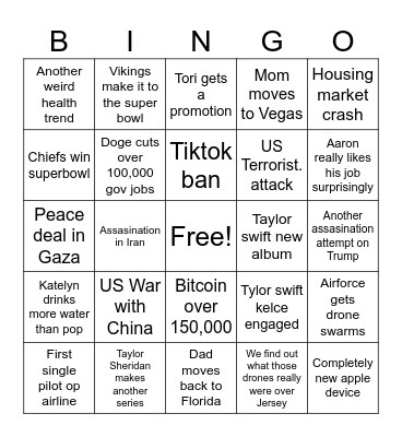 Caleb Bingo Card Bingo Card