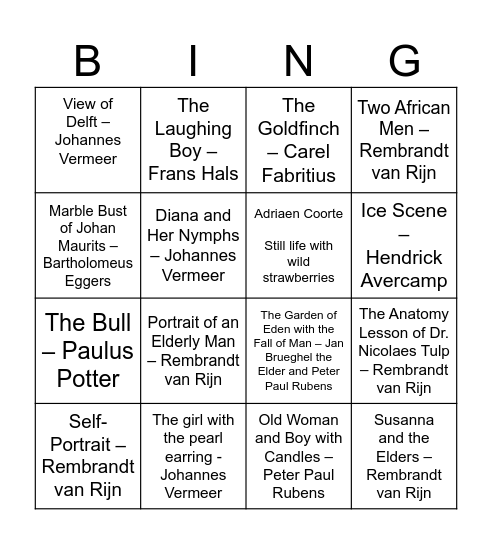 Mauristihuis Bingo Card