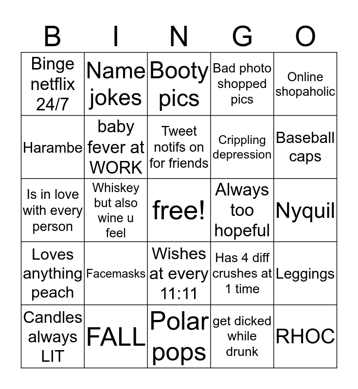 BitterCarb's Bingo Bingo Card