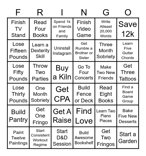 Ford's 2025 Fringo Bingo Card