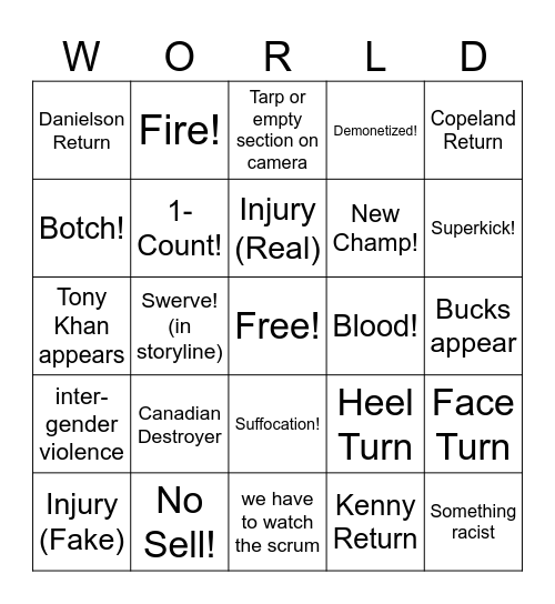 TTW World's End Watch Party! Bingo Card