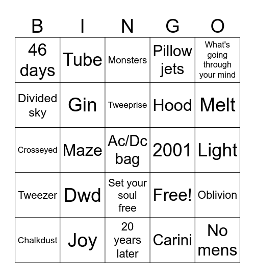 Brown Bingo Card