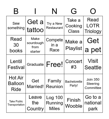 2025 Bingo Card