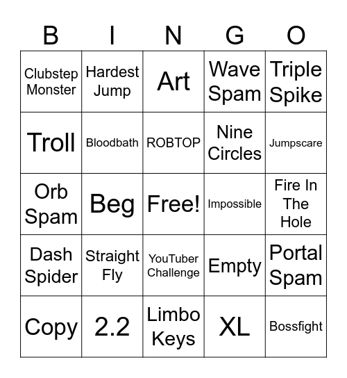 Recent Tab Bingo Card