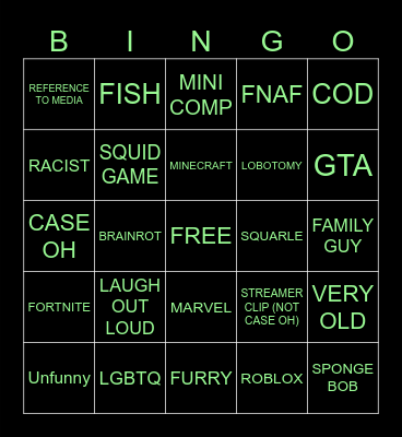 Meme bingo Card