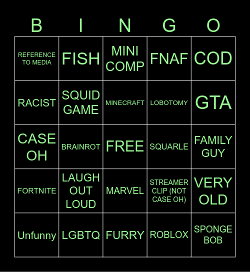 Meme bingo Card