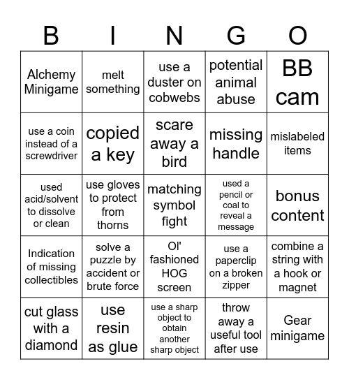 HOG with Gab Smolders Bingo Card