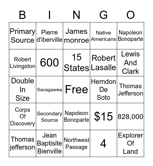 Week 5 Bingo Card