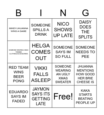 ITS GIVING HAPPY NEW LITMAS Bingo Card