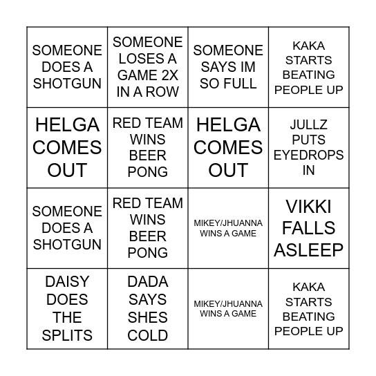 ITS GIVING HAPPY NEW LITMAS Bingo Card