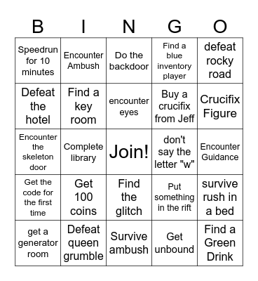 Doors Bingo Card