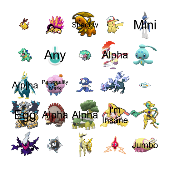 2025 Shiny Bingo Card