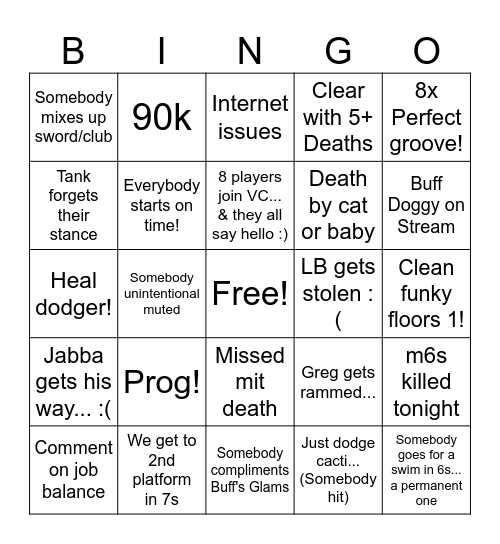 Heal Dodgers Bingo Card