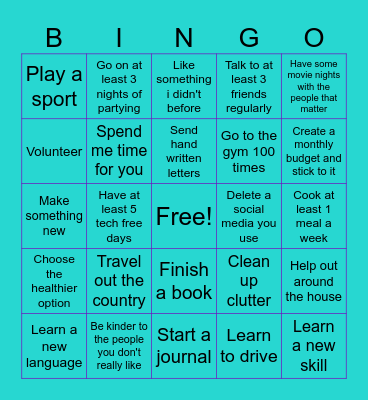 2025 bingo Card