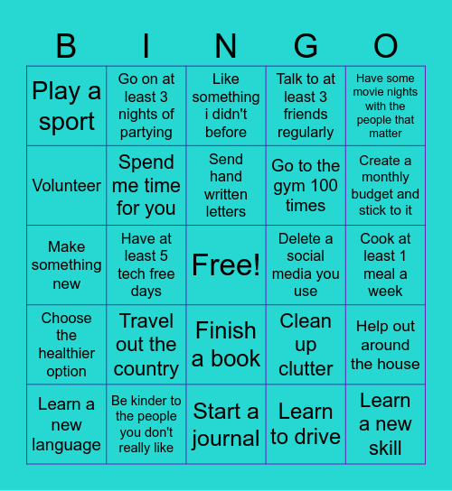 2025 bingo Card