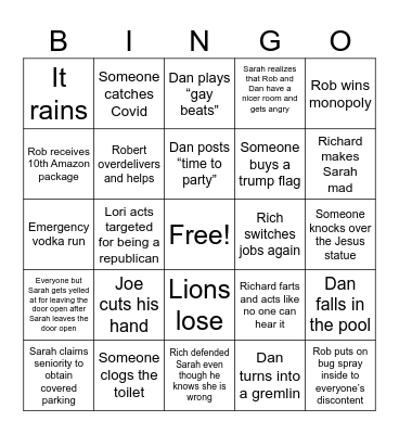 Robert Bingo Card
