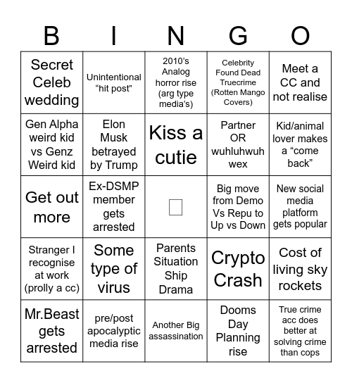 2025 Bingo Card