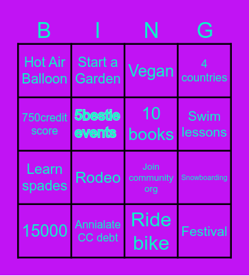 2025 Bingo Card