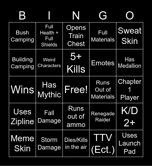 FN Bingo Card