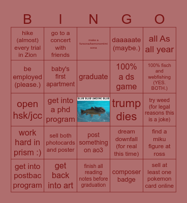 "2025 is my year!", i say through tears Bingo Card