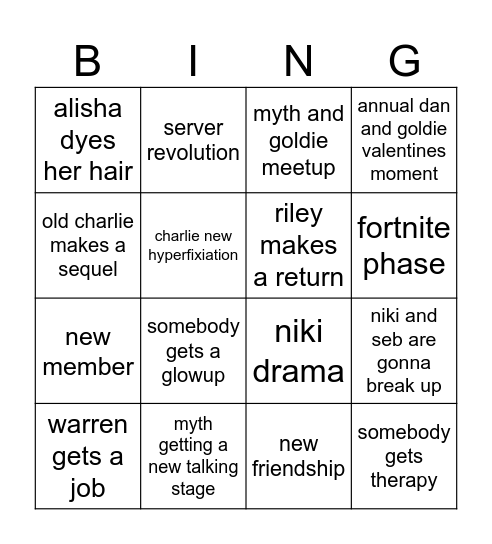 dc server 2025 bingo Card