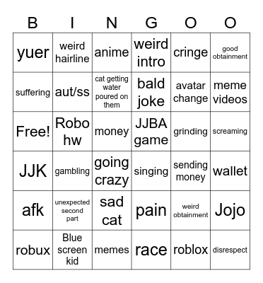 Hw Bingo Card