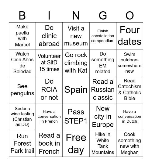 2025 Bingo Card