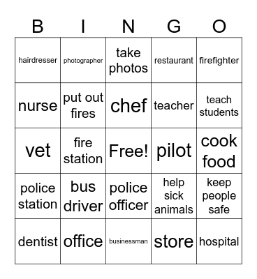 All in a Days Work Bingo Card
