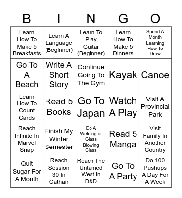 2025 Bingo Card