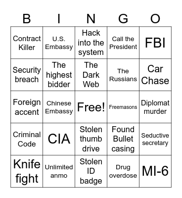 Black Dove Bingo Card