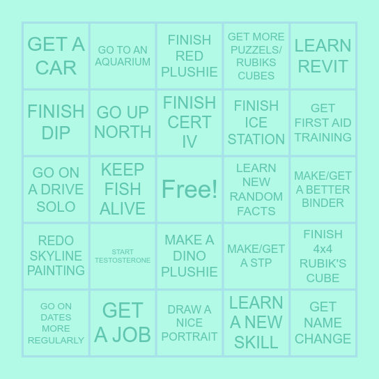 TWENTY TWENTY FIVE Bingo Card