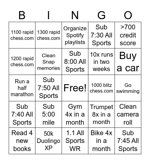 2025 BINGO Card