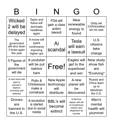 2025 Bingo Card