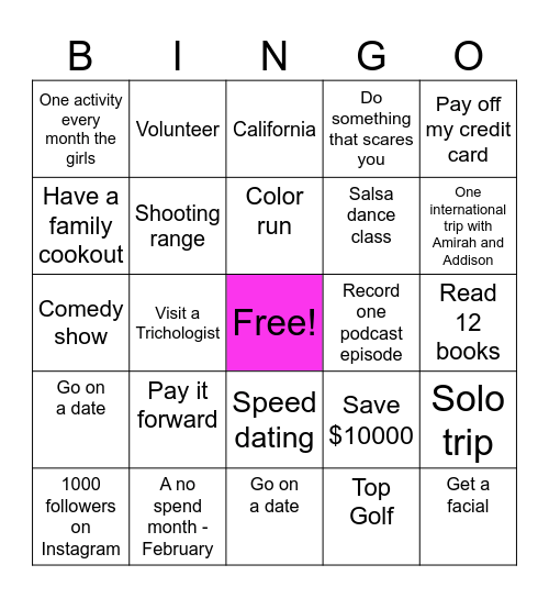 2025 Life Bingo Card