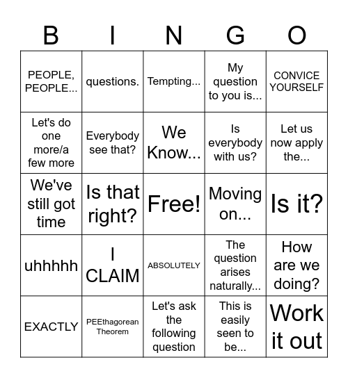 sid. Bingo Card