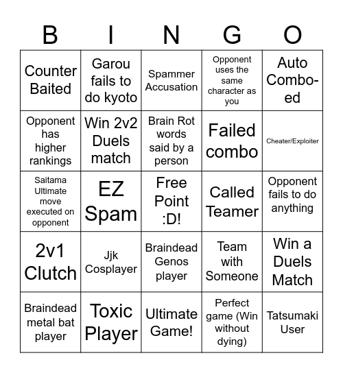 TSB Bingo Board Bingo Card