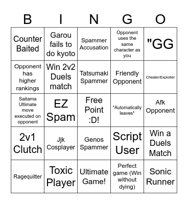 TSB Bingo Board Bingo Card