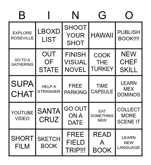 2025 BINGO Card