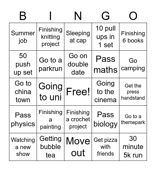 2025 bingo Card