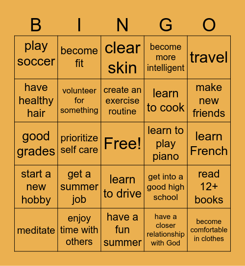 2025 Bingo Card