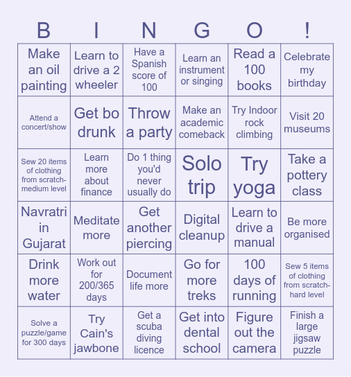 Final 2025 bingo card Bingo Card