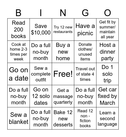 2025 BINGO CHALLENGE Bingo Card